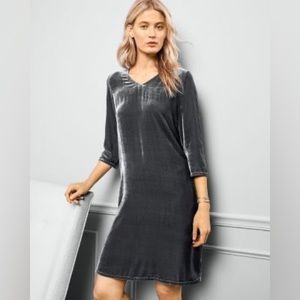 EUC Eileen Fisher 3/4 Sleeve Velvet\Silk Dress